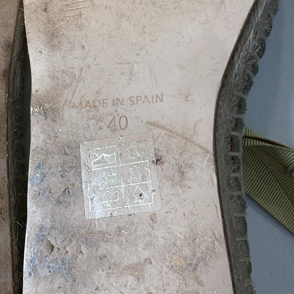 Anthropologie Elysess Women's Suede Green Tie Espadrille Sandals Size 40/9 Boho - Picture 5 of 7